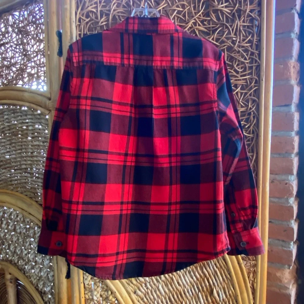 Cat & Jack Red Plaid Button Down Shirt Size XS (4/5) Great Condition